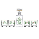Lenox 896709 Holiday 5-Piece Decanter & Whiskey Glass Set, Christmas Dinnerware, Hosting Lenox