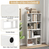 Tangkula 5 Tier Geometric Bookshelf, 48”H Freestanding 8-Cube Open Bookcase, Wooden Storage Display Shelf, 2 Anti-Toppling Devices, 8 Cubes Home Office Decor Room Divider for Living Room (1, White) Tangkula