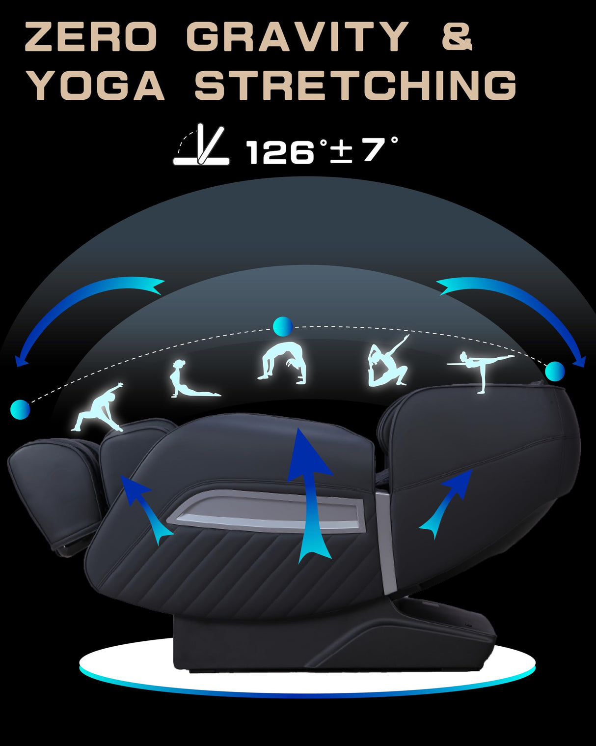 HealthRelife Massage Chair Full Body Recliner, with Heat Zero Gravity Air Pressure SL Track Intelligent Voice Control Airbags, Foot Roller Bluetooth Speaker Space-Saving Gift Mother's Day, Black HealthRelife