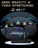 HealthRelife Massage Chair Full Body Recliner, with Heat Zero Gravity Air Pressure SL Track Intelligent Voice Control Airbags, Foot Roller Bluetooth Speaker Space-Saving Gift Mother's Day, Black HealthRelife