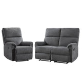 HAOMARKETS Recliner Sofa Set, Power Electric Single Recliner Chair for Adults with USB Port and Manual Reclining 2-Seater Loveseat Sofa for Living Room HAOMARKETS
