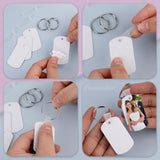 Framendino, 60 Pack Metal Sublimation Keychain Blanks Double Sided Heat Transfer Keychains Oval Framendino