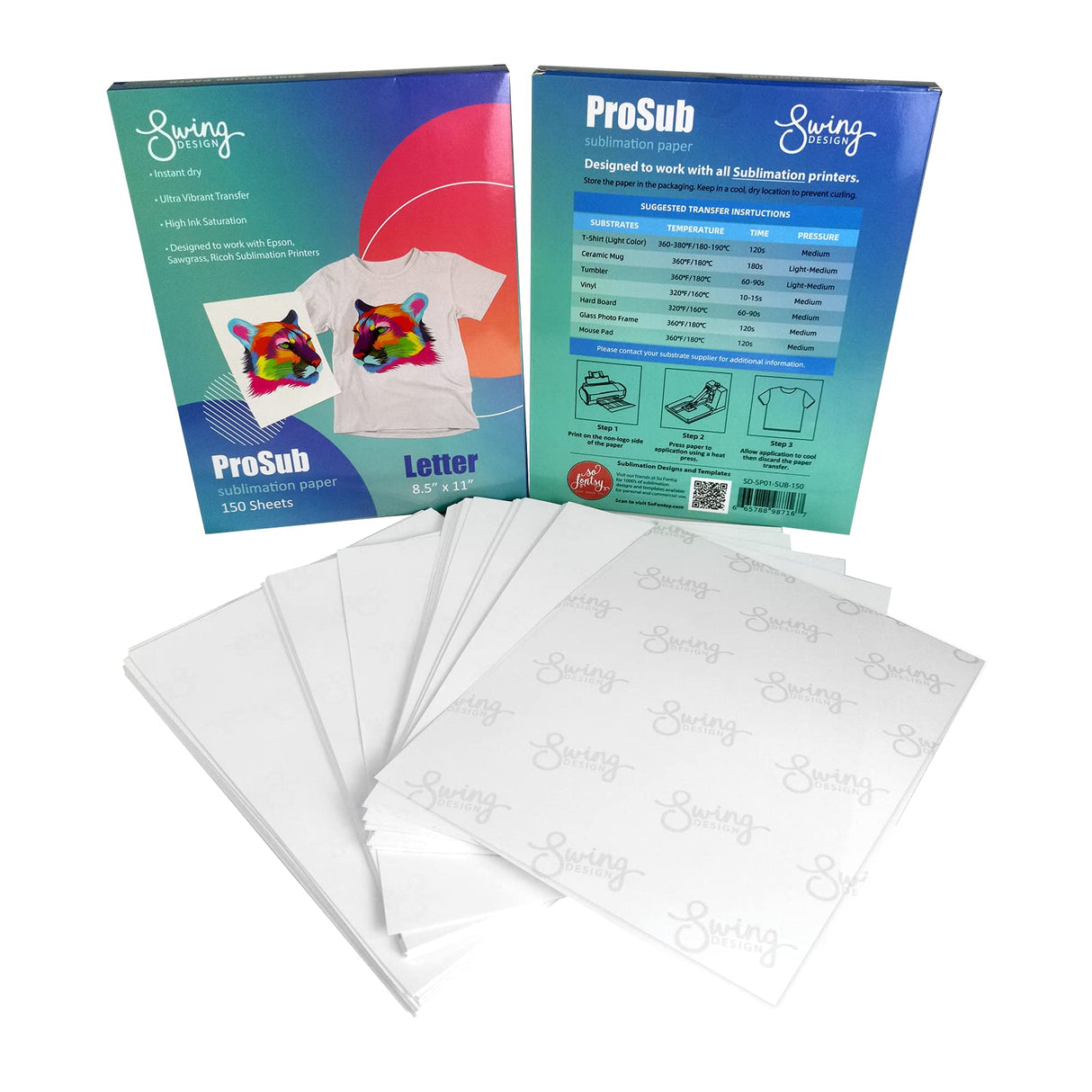ProSub Premium Sublimation Heat Transfer Paper 8.5" x 11" - 150 Sheets ProSub