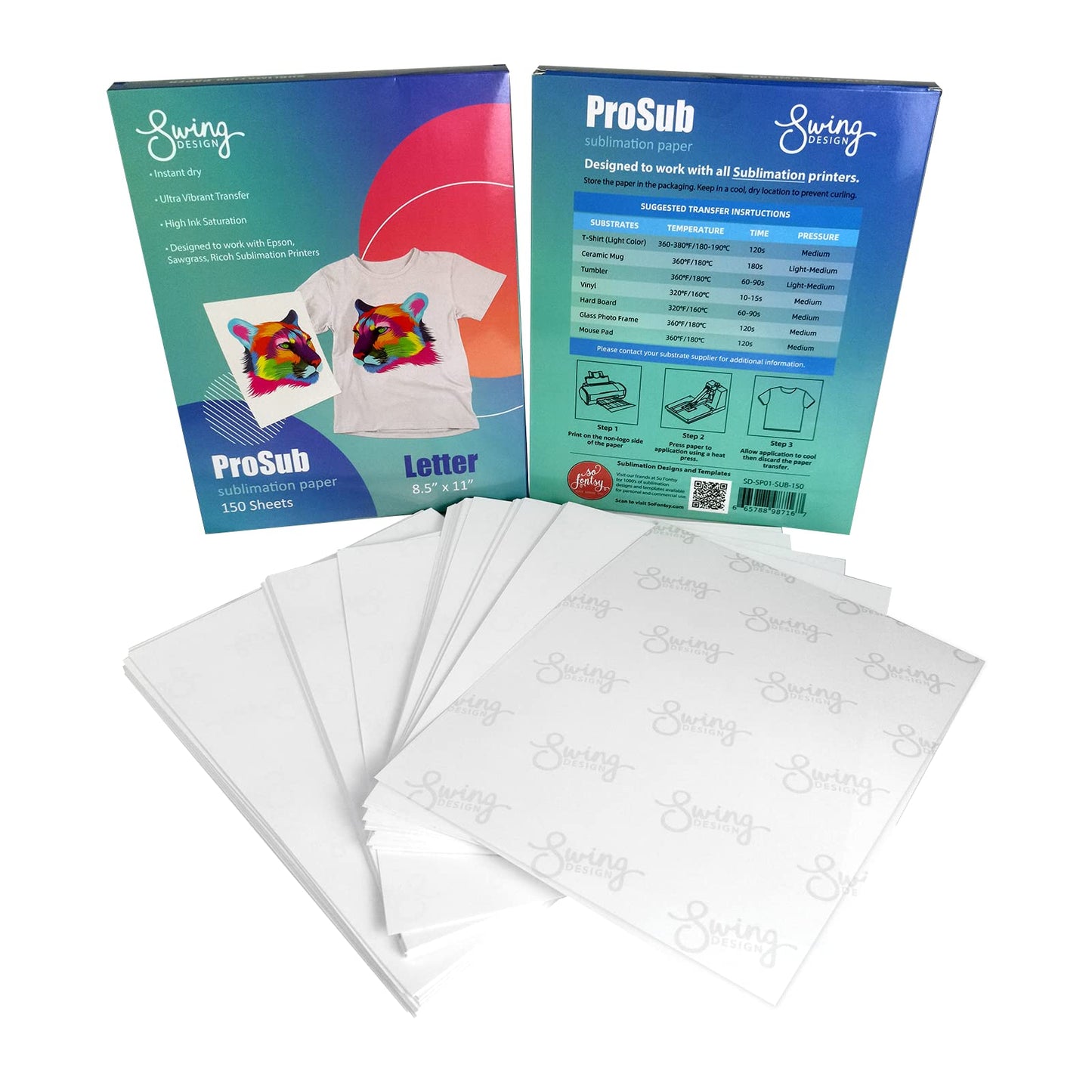 ProSub Premium Sublimation Heat Transfer Paper 8.5" x 11" - 150 Sheets