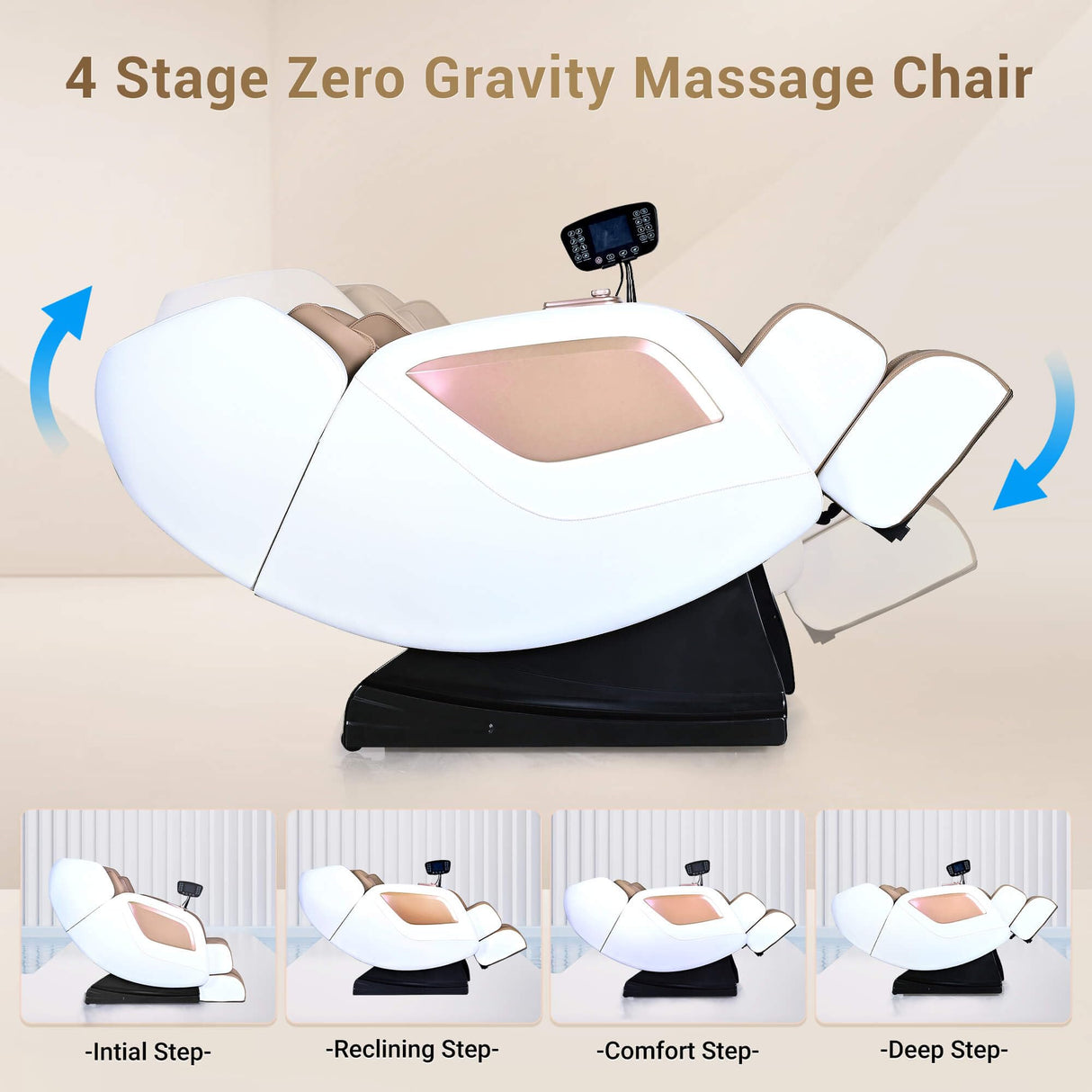 Massage Chair Full Body with Heat, Full Body Zero Gravity Shiatsu Massage Chair, Kneading Recliner w/ 20 Auto Modes, Foot Massage, Bluetooth, USB Charging Port, Touch Screen Controller Mazzup