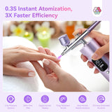 SAVILAND Advanced AirBrush Kit for Nails: 30 PSI LCD Display Airbrush Kit with Compressor Rechargeable Nail Airbrush Machine with 0.3mm Nozzle Cordless Portable Air Brush Painting Set for Nail Art SAVILAND