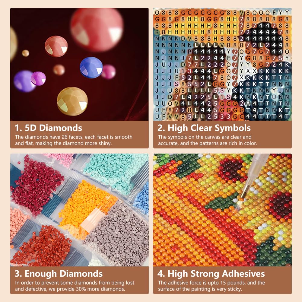 SJUTOUCI Couple in Rain Diamond Painting Kits for Adults, Diamond Art for Beginners, 5D Round Diamond Dots Gem Craft Art Home Wall Decor12x12 inch, Valentine's Day SJUTOUCI