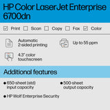 HP Color Laserjet Enterprise 6700dn Printer, Best for Business, (6QN33A) HP