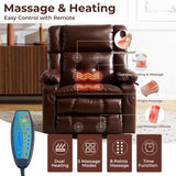 Dual Motor Power Lift Recliner Chair for Elderly with Massage and Heat, Oversized Lift Chair with Arm Storage, Lay Flat Lift Recliner for Adults, Big Tall, Infinite Position, Brown Rhevoy