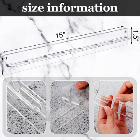 5 Pack Acrylic Sunglasses Organizer Storage Wall Mounted Eyeglasses Holder Hanging Eyewear Display Rack Hanger for Entryway Shelf (Clear) Chunful