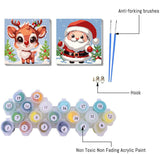 gganmtere 2 Packs Christmas Paint by Numbers Kit Framed for Adult Beginner, Cartoon Easy Adult Paint by Numbers Kits on Canvas, Acrylic DIY Paint by Number Kits for Home Wall Decor 8X8 inch gganmtere