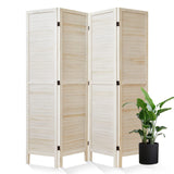 Room Dividers and Folding Privacy Screens, Wood Louvered Separators Divider Wall for Home Office Bedroom - 4 Panels, 67 * 60inch (White-Washed) Svimi