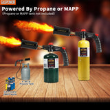 POWERFUL Grill Torch Charcoal Torch Lighter, Campfire Starter,Sous Vide,Kitchen torch,Grill & Cooking Propane Torch included a Meat Thermometer Kit for Charcoal Starter, BBQ Searing(Fuel Not Included) GASPOWOR