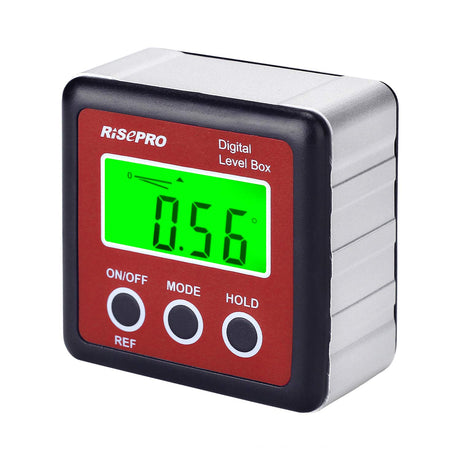 RISEPRO Digital Level Box Angle Gauge Protractor Inclinometer Bevel Box with Magnet Base & Large LCD Backlight, Calculating for Carpentry, Building, Masonry, Automobile RISEPRO