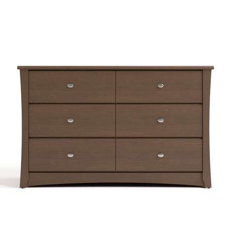 Storkcraft Crescent 6-Drawer Dresser (Hazelnut) – GREENGUARD Gold Certified, Brown Dresser for Bedroom, Kids & Nursery Storage Chest, Safety Interlocking Drawers, Pre-Installed Tracks, Kids Chest Storkcraft