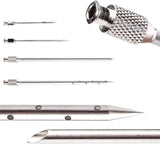 Meat Injector Syringe Stainless Steel Outdoor Meat Kit Marinade Flavor Food Injector Syringes with 3 Marinades Needles Grill Smoker Injectors Professional Syringe Held Culinary Barbecue Tool For BBG Milagroso