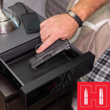 Hornady Rapid Safe Night Guard – Nightstand Gun Safe with RFID Reader, Clock, USB Ports – RFID Safe for Fast, Multiple Method Entry – Includes Rapid Safe, 3 Methods of Entry and Security Cable Hornady