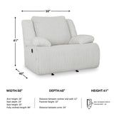 Signature Design by Ashley Top Tier Modern Indoor Upholstered Manual Rocker Recliner, White Signature Design by Ashley