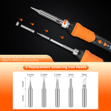 Soldering Iron Kit, 68W 12-in-1 Soldering Kit for Electronics LCD Soldering Tool Adjustable Temperature 392-932℉ Soldering Gun, with 5PCS Soldering Tips, Wire, Sponge, Stand, Flux, Pump and Paste K KERNOWO