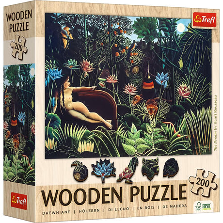 Trefl The Dream - Henri Rousseau 200 Jigsaw Puzzle Wood Craft Irregular Shapes, 5 Special Puzzles, Famous Paintings and Artists, Creative Fun for Adults and Children from 9 Years Old Trefl
