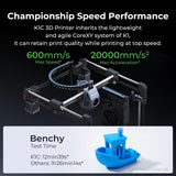 Creality K1C 3D Printer, 2024 New Version 600mm/s High-Speed Auto Leveling Clog-Free Robust Direct Extruder K1 SE Upgraded 3D Printer with AI Camera 300°C Printing Support Carbon Fiber Filaments Creality
