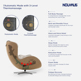 Nouhaus NOU Campo Heated Massage Chair,Full Body Massaging Zero-Gravity Leisure Recliner with Low-Noise 3D Massage and Dual Sound Systems Modern Massage Chairs (Elder White) Nouhaus