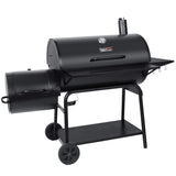 Royal Gourmet CC2036F Barrel Charcoal Grill with Offset Smoker, Outdoor Smoker with 1200 Sq. In. Cooking Area for Outdoor Barbecue Event , Black Royal Gourmet