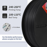 YXPOLYER Carbon Fiber PC Filament Tough Carbon Fiber Polycarbonate 1.75mm PC-CF 3D Printer Filament 1kg/2.2lb, Excellent Strength, Rigidity and Heat Resistance 3D Engineering Material Filament, Black yxpolyer