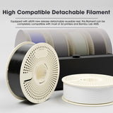 eSUN Basic PLA Refilament 1.75mm and Upgarded eSpool+ Set, Reusable and Removable Filament Spool Replacement with 3D Printer Refill Basic PLA, 1KG Spoolless 3D Printing Filament, White eSUN