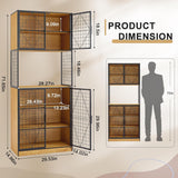 VECELO 72in Tall Kitchen Pantry Cabinet with Doors and Shelves, Large Freestanding Storage Cupboard with Countertop Hutch, Oak VECELO