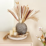 Yangbaga 11.8In Wooden Decorative Serving Tray Coffee Table Tray, Rustic Round-Ottoman Centerpiece Candle Holder Trays,Whitewashed Tray Decor for Farmhouse Kitchen Decor&Table Decor&Dining Room Table Yangbaga