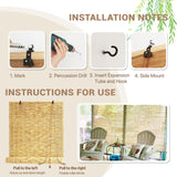 Natural Bamboo Shades for Patio 24 32 36 48 60 72 79 Inch Wide Outdoor Roll Up Blinds Waterproof Bamboo Roman Shades Privacy Sunshades Bamboo Blinds for Indoor Garden Porch Roll Up Bamboo Shades KaulaTrinx