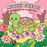 Munchy Friends: Cozy coloring Book for Adults Featuring Cute Food and Animals Characters for stress-relief WoodArtSupply