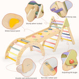 aiwo Pikler Triangle Set 7in1 Montessori Toddler Climbing Toys Indoor, Climbing Toys for Toddlers 1-3 Inside, Baby Climbing Gym Toddler Climber Indoor Playground aiwo