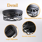 Litaddscen 2 Pack Black Farmhouse Flush Mount Ceiling Light,2-Light Rustic Hallway Light Fixtures,Industrial Lighting Fixtures Ceiling Mount for Kitchen Hall Entry Bedroom Closet Litaddscen