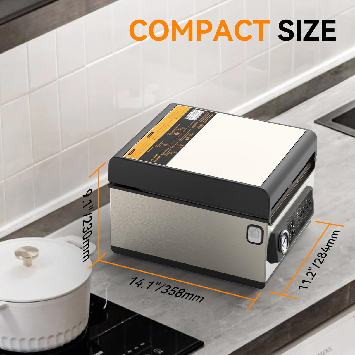 [2023 New] Wevac 10 inch Chamber Vacuum Sealer, ideal for liquid or juicy food including Fresh Meats, Soups, Sauces and Marinades. Visible vacuum degree, Professional sealing width, Commercial machine Wevac