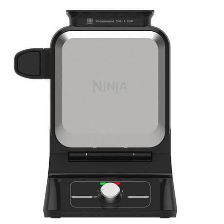 Ninja BW1000C Belgian Waffle Maker, Nonstick, 5 Shade Settings, Easy to Clean, Black/Silver, 12 inch Ninja