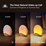 REACHER Wood Grain Sunrise Alarm Clock and Sound Machine Nightlight, Digital Dimmable Clock for Bedroom, 26 Sleep Sounds, White Noise Machine for Baby, Adults, Wake Up Light Alarm Clock for Kids REACHER