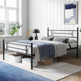 Avenco Metal Platform Full Size Bed Frame with Classical Headboard Footboard, 14 Inch Bed-Frame, Adequate Under Bed Storage, Strong Metal Slats Support, Mattress Foundation, No Box Spring Needed Avenco
