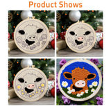 DIY Punch Needle Kits for Beginners Cute Cartoon Highland Cow with Daisy Flower with Hoop Embroidery Punch Needle Starter Craft Set Easy for Adults and Children Festival Gift and Decoration 20x20cm-1 Generic