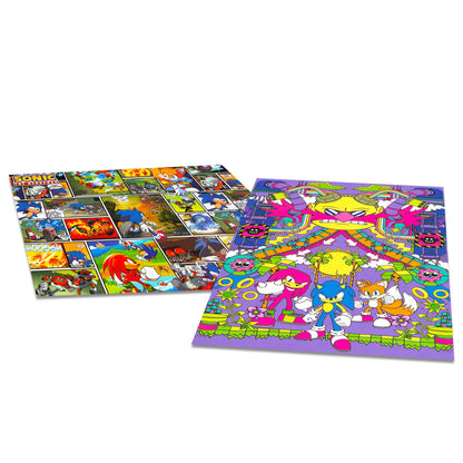 Sonic the Hedgehog Jigsaw Puzzle Activity Set - 2 Pc Bundle with 1000 Piece Sonic Jigsaw Puzzles Plus Stickers, More | Sonic Puzzles for Teens, Adults