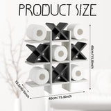 Weysat Tic Tac Toe Toilet Paper Holder Stand Bathroom Wall Decor Rustic Wooden Hanging Storage Freestanding Wall Mounted Shelves Decor for Toilet Tissue Farmhouse Weysat