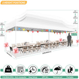 COBIZI 10x30 Pop up Canopy Tent with Sidewalls, Heavy Duty Easy Set up Outdoor Canopy with Mosquito Net Pop up Screen Tent for Parties, Screened in Canopy with Net for Backyard with Roller Bag, White COBIZI