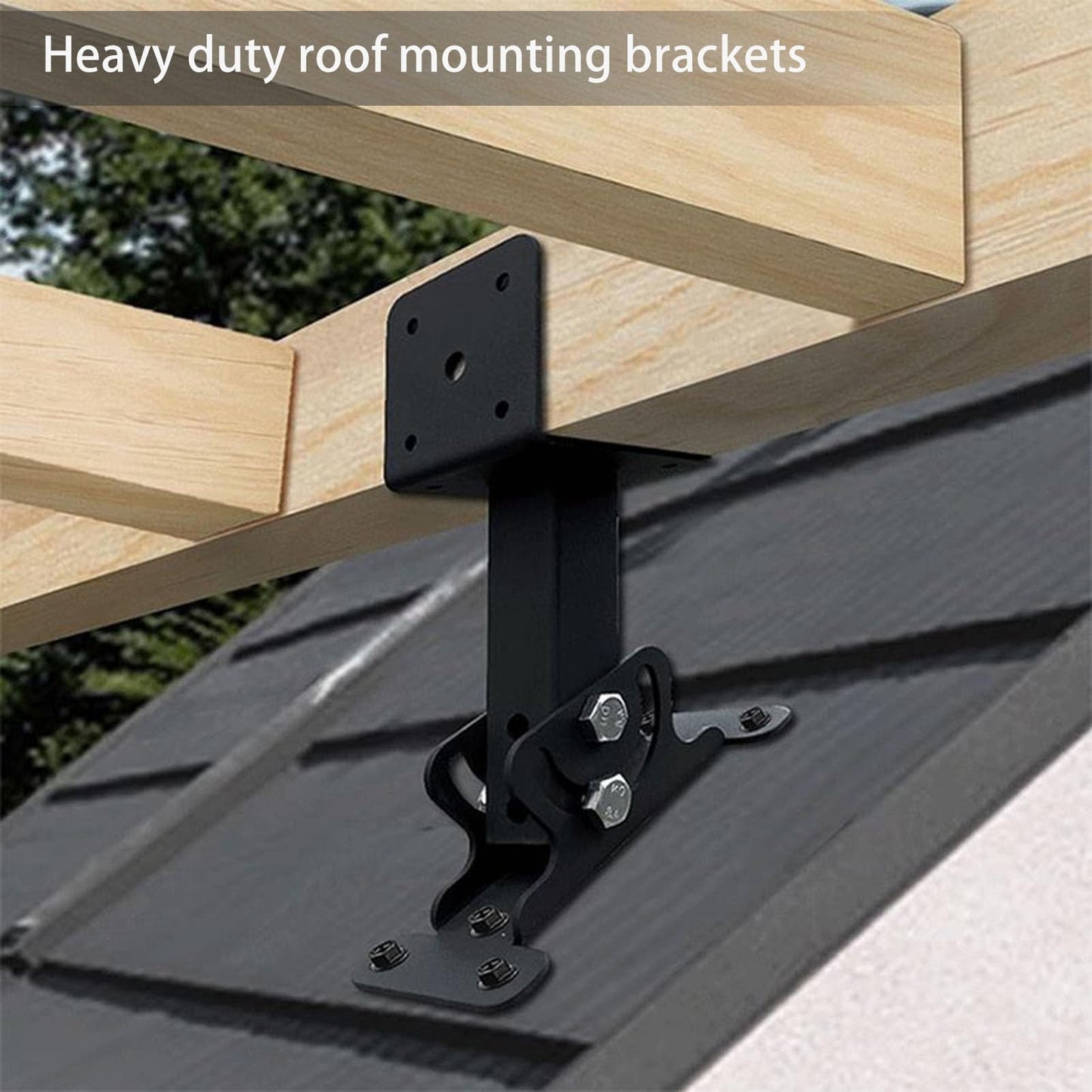 Tacarlha Roof Riser Bracket,Roof Riser Bracket Kit High Strength Rustproof, Corrosion Resistant Powder-Coated Adjustable Pergola Roof Riser, Beam Bracket Versatile Roof Mounting Solution Blac - WoodArtSupply