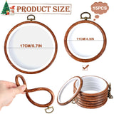 Burbell 15 Pcs Spring Round Embroidery Hoops Frame Circle Rubber Hoops Ring Display Cross Stitch Ornament Imitated Wood Frame Kits for Christmas in July Craft Sewing DIY Hanging Gifts(4 Inch) Burbell