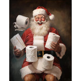 zhuoyaju Funny Bathroom Wall Art Diamond Painting Kits for Adults, 5D Christmas Santa Diamond Art Kits for Beginner, DIY Full Round Drill Diamond Dots Gem Painting Kit for Home Wall Decor 12x16 Inch zhuoyaju