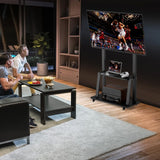 Duiliuu Rolling TV Stand, TV Stand with Wheels for 32-75 inch TV, Portable TV Stand with Shelf,Hight Adjustable,15° Adjustable Viewing Angle,Max 130LBS, Vesa max 600×400 Duiliuu