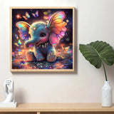 DIY Diamond Painting Kits for Adults, 5D Animal Elephant Diamond Art Kits for Beginners, Butterfly Round Diamonds Pictures Crafts, Full Drill Gem Art for Home Decor 12x12Inch wavaiov