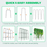 DoCred Tall Garden Arch Trellis Cucumber Trellis for Climbing Plants, 71in Tall Metal Plant Support Trellis for Climbing Vine Vegetable/Fruit/Flower Outdoor Yard Lawn Garden Arch Tunnel Trellis DoCred