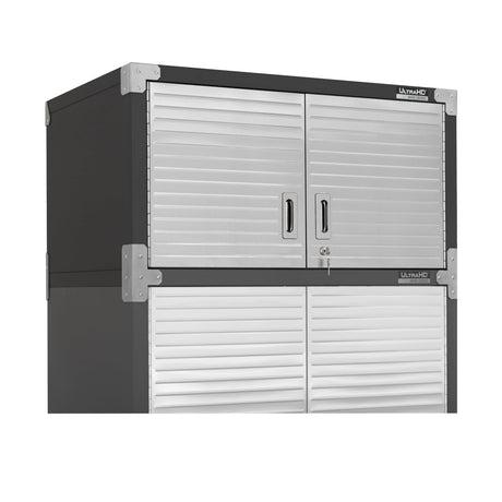 Seville Classics UltraHD Heavy Duty Mega Solid Steel Metal 2-Door Lockable Stacker Wall Storage, Cabinet Organizer for Garage, Warehouse, Office, Classroom, Graphite, 36" W x 24" D x 18.5" H Seville Classics
